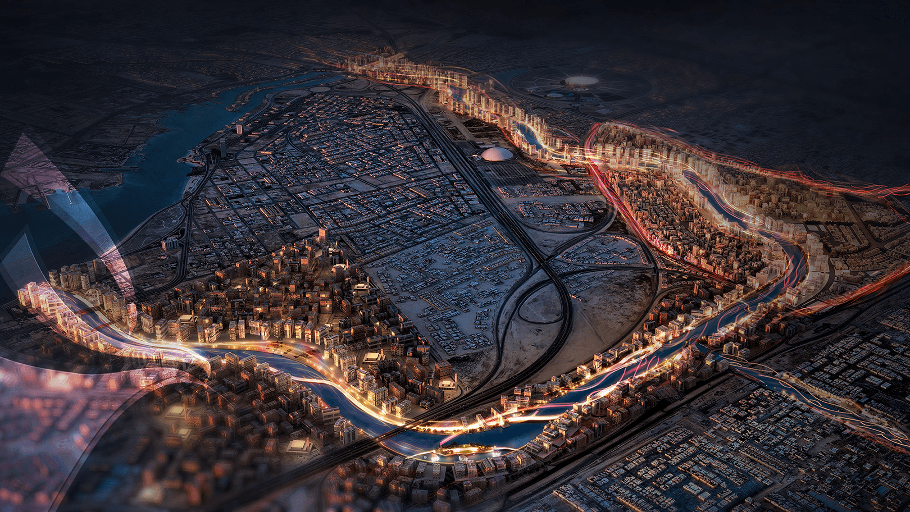Aerial view of ROSHN Group's first mixed-use destination, MARAFY, in Jeddah