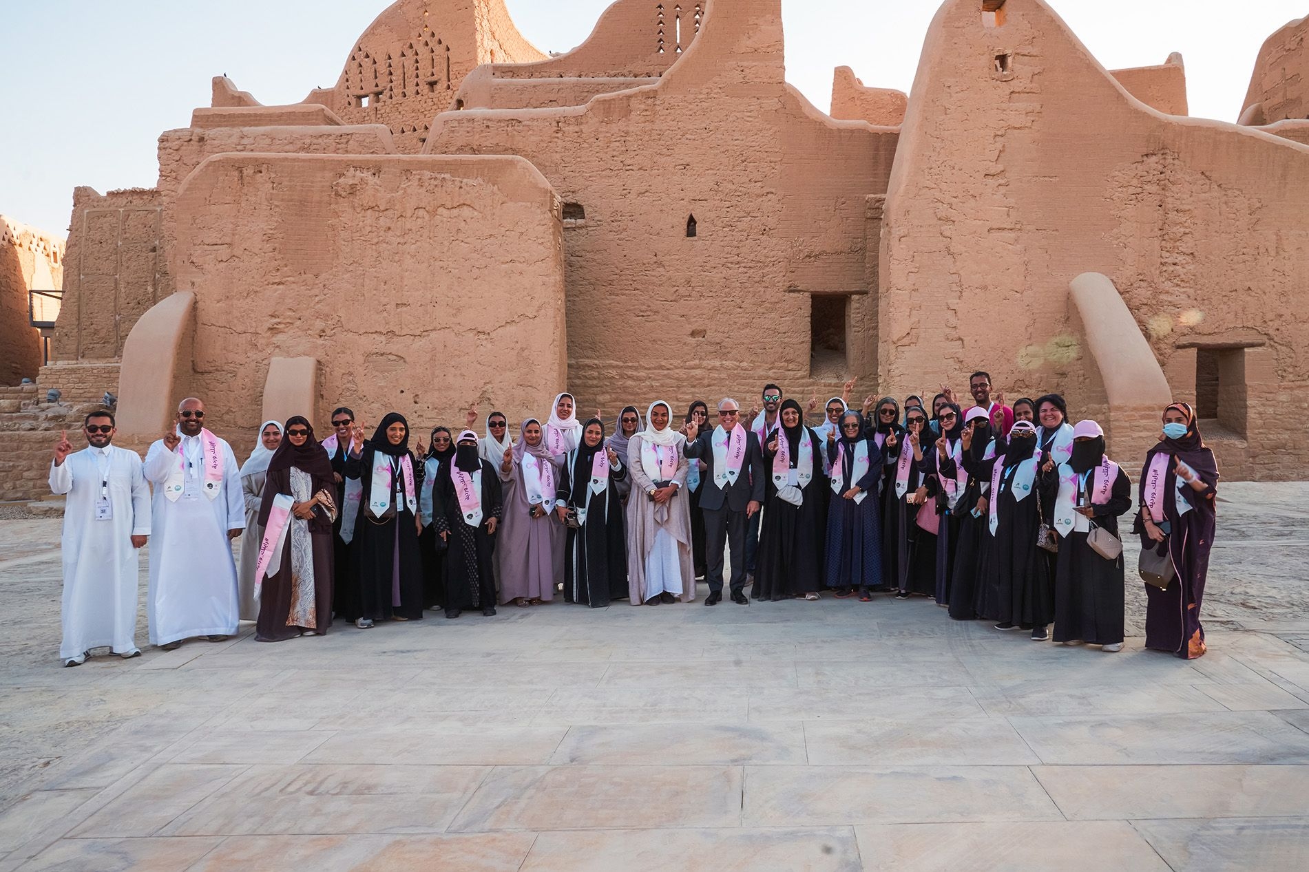 Group photo of ROSHN Group ambassadors participating in the Social Responsibility Program